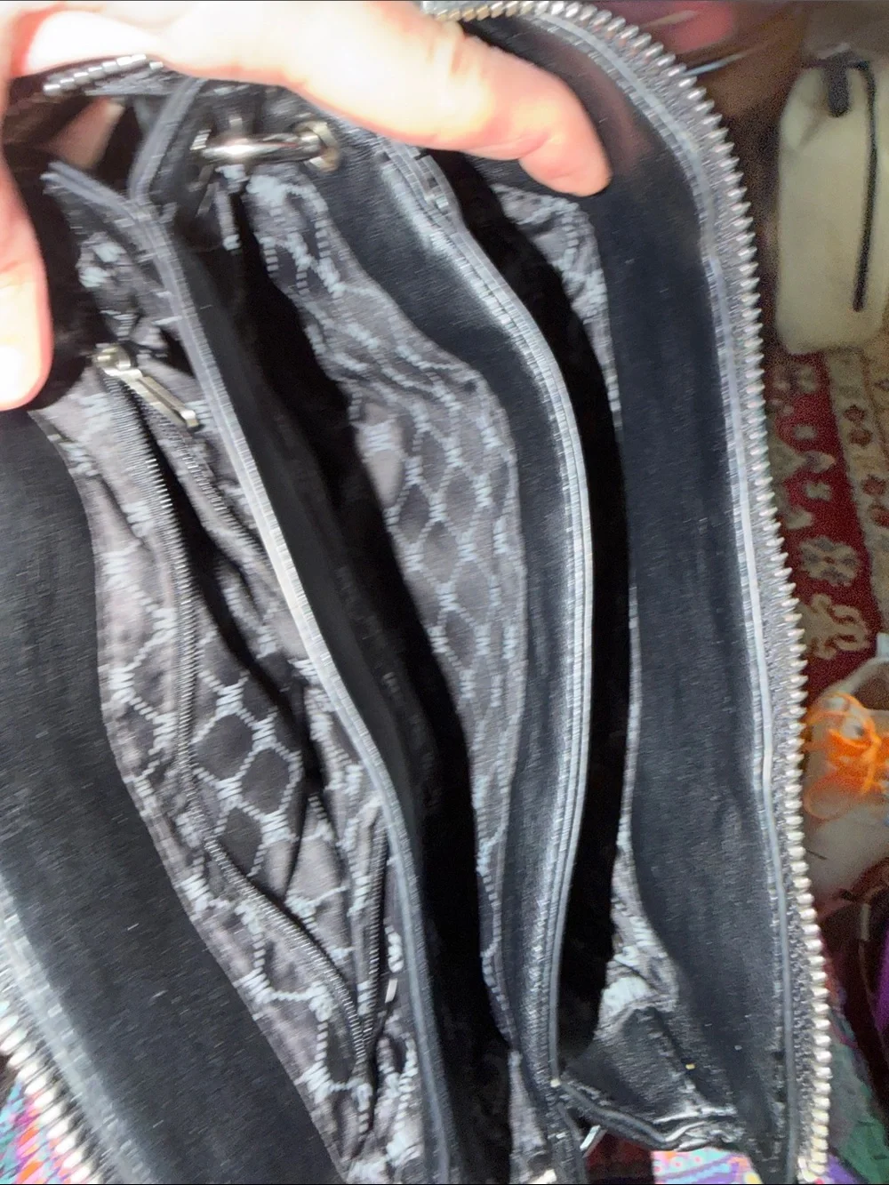 Steve Madden Black Quilted Crossbody Messenger Bag with Logo Strap